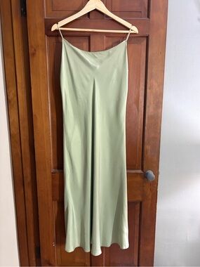 J.Crew Gwyneth Cupro Sleeveless Slip Dress Faded Pistachio Green| Sz 14